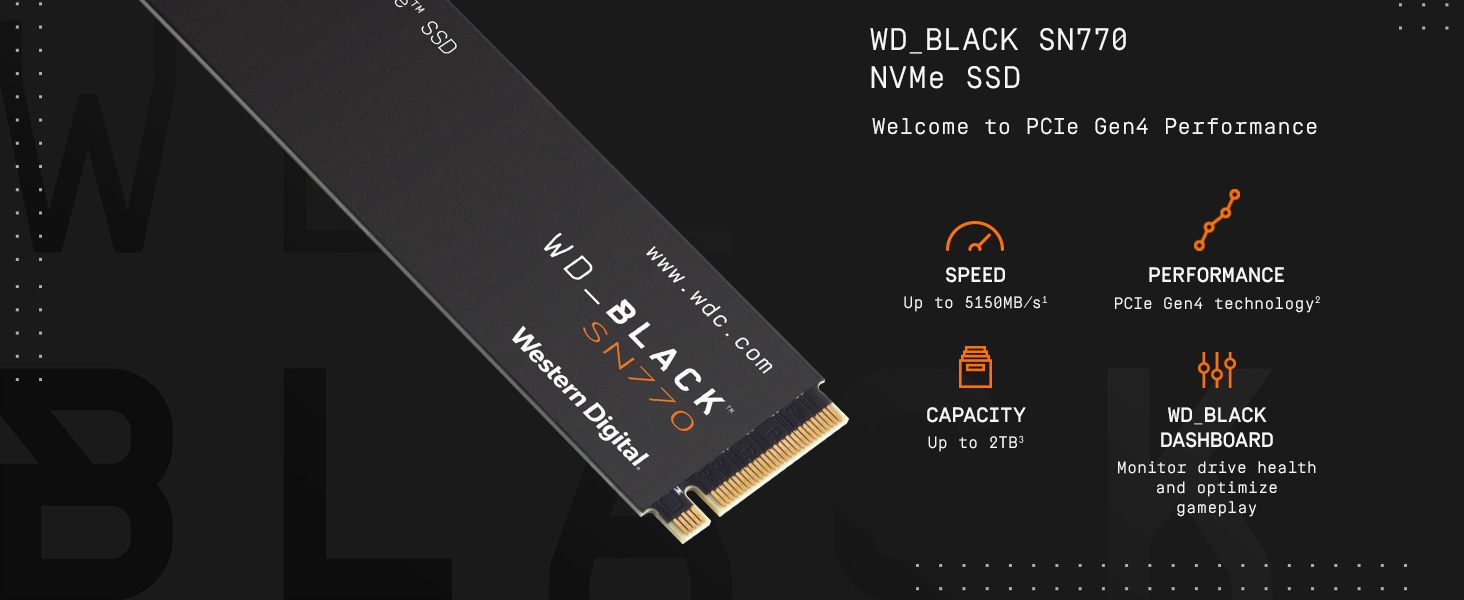 Western Digital WD_Black SN770 1To M.2 Nvme PCIe 4.0 