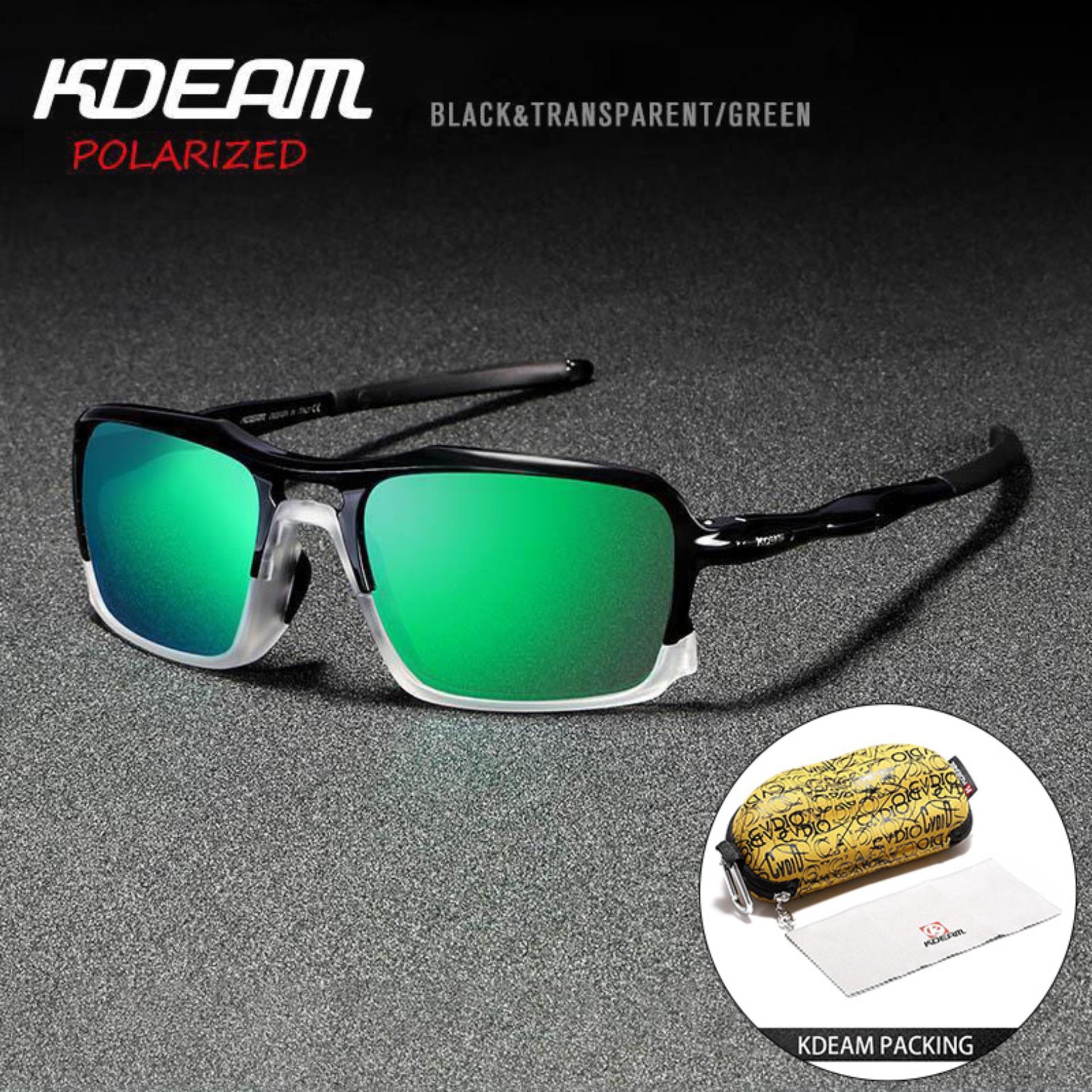 Original KDEAM New Sports UV400 Sunglasses High-end Ultra-light TR-90 Frame  True Film Polarized Outdoor Glasses Dark Grey Lens With Brand Box