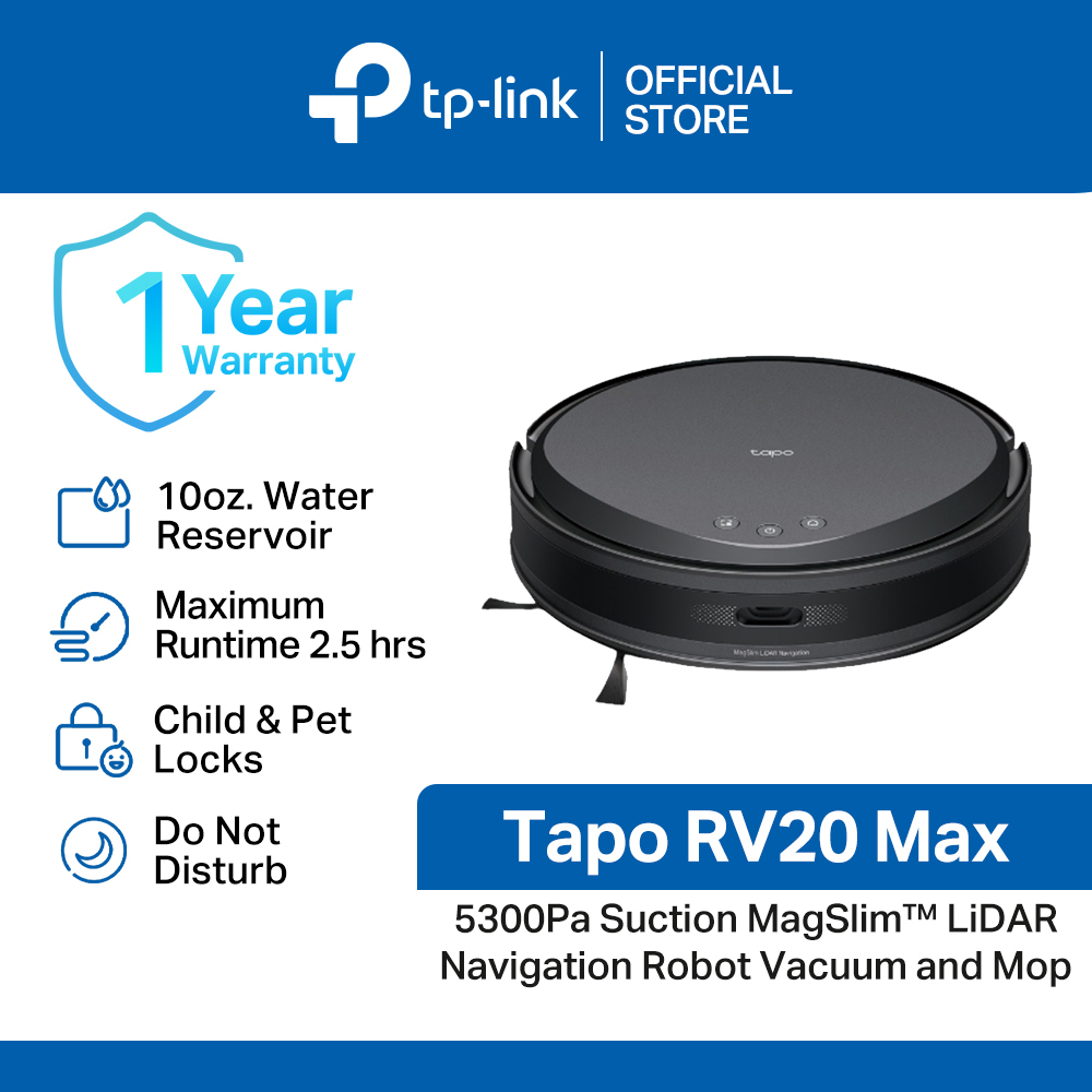 TP-Link Official Store / Tapo RV20 Max / 5300Pa Suction MagSlim LiDAR Navigation Robot Vacuum and Mop Robot Vacuum Accessories