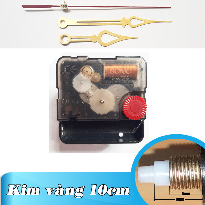 Kim trôi - Bộ Kim 10cm và Máy đồng hồ treo tường Đài Loan loại tốt
