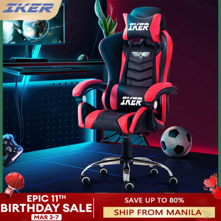 IKER Ergonomic Computer Gaming Chair with Footrest and Massage