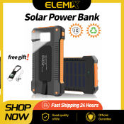 Solar Power Bank with Fast Charging and Flashlight Feature