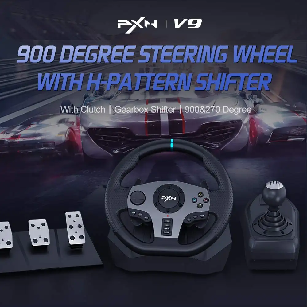 PXN V9 PC Driving Wheel, 900 Degree Vibration Racing Steering Wheel Se – JG  Superstore