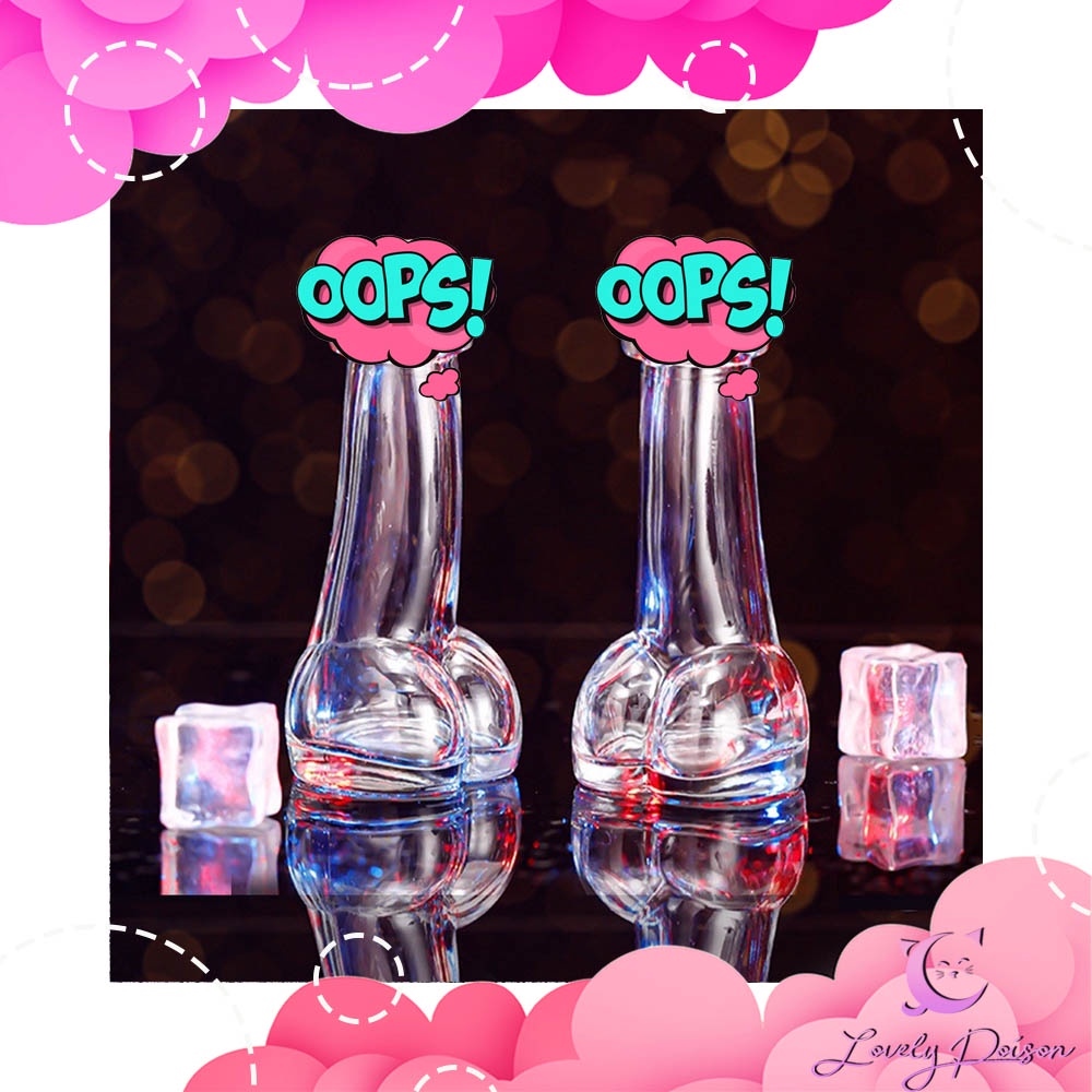 dick shape glass bottle creative for