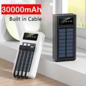 Portable Solar Power Bank with 30000mAh Capacity and LED Display