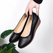 Women's Leather Slip-On Shoes - JS 217