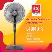 KDK 16" Living Fan with Wheels & 3-Year Motor Warranty