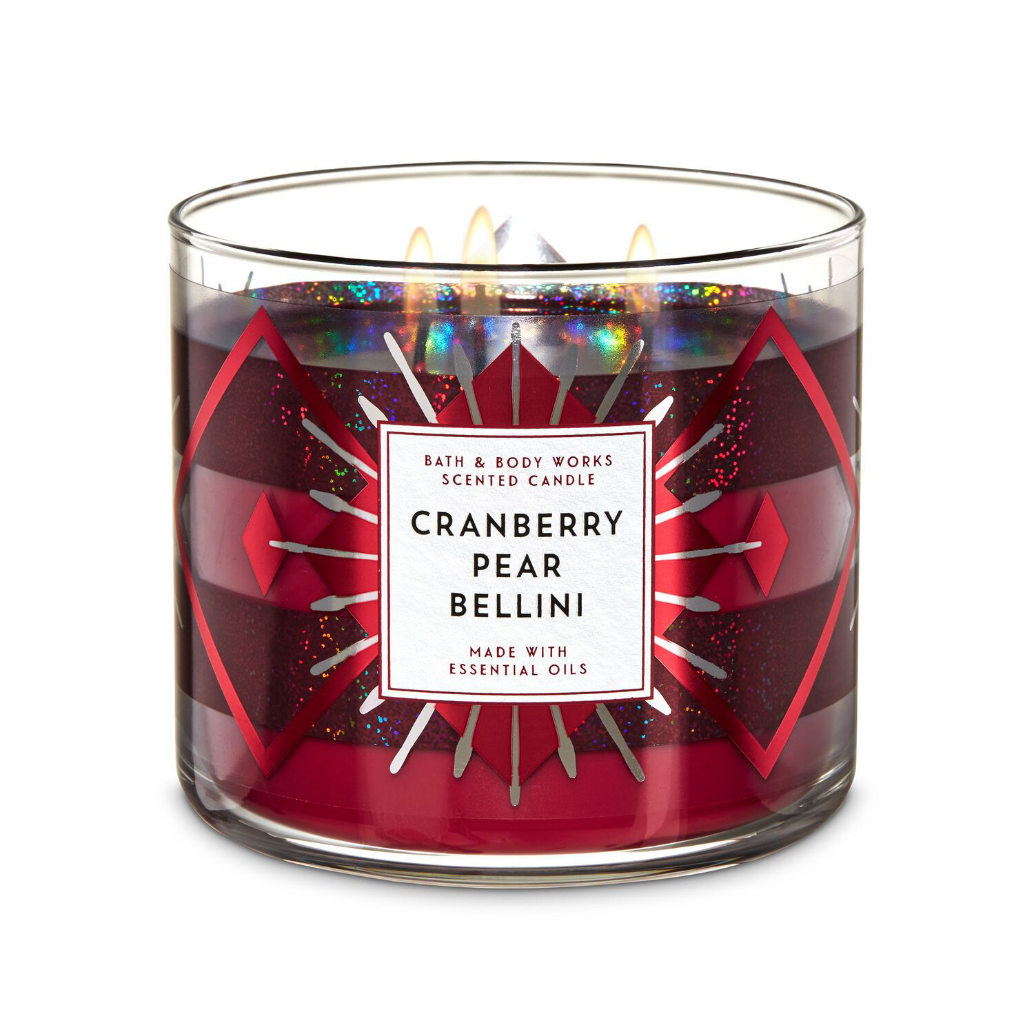 CRANBERRY PEAR BELLINI BATH & BODY WORKS SCENTED CANDLE 3 WICK LARGE 14.5 OZ 