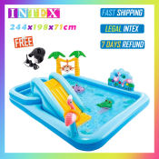 INTEX Inflatable Crocodile Water Slide Pool for Kids