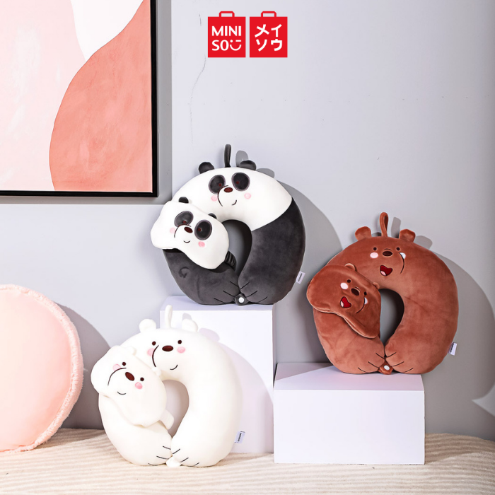 Miniso we bare bears neck pillow with hood hotsell