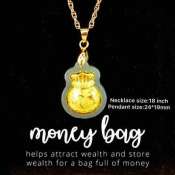 Ultimate amulet jade money bag necklace