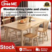 DreaME Nordic Solid Wood Dining Table Set with Chairs