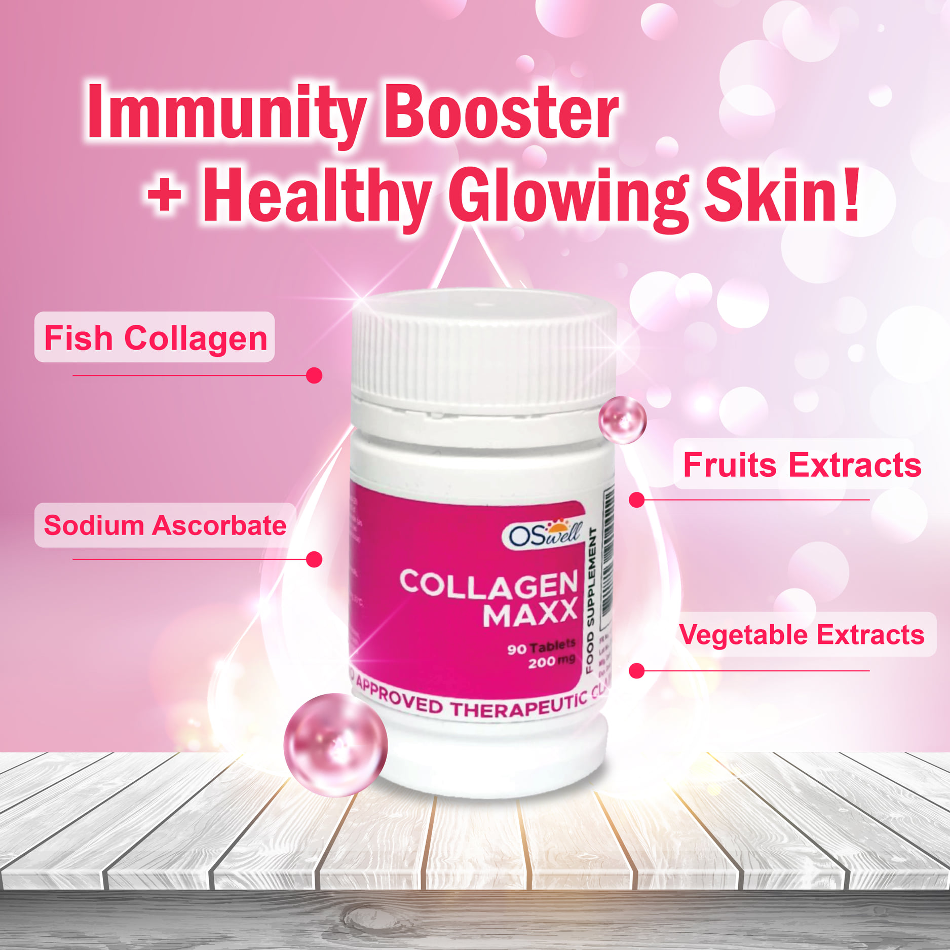 OSwell Collagen Maxx with Vitamin C (90Tablets) Boost Immunity + Look Young and Fresh For Smoother and Glowing Skin Whitening- Anti Aging | Lazada PH OSwell Collagen Maxx with Vitamin C (90Tablets) Boost Immunity + Look Young and Fresh For Smoother and Glowing Skin Whitening- Anti Aging | Lazada PH