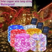 10M LED Solar Christmas Fairy String Lights - Waterproof Decor