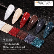 Glitter Nail Polish New Tiny Diamonds Highlights Shine Soak Off UV Varnish Nail Art Crystal Gel Polish