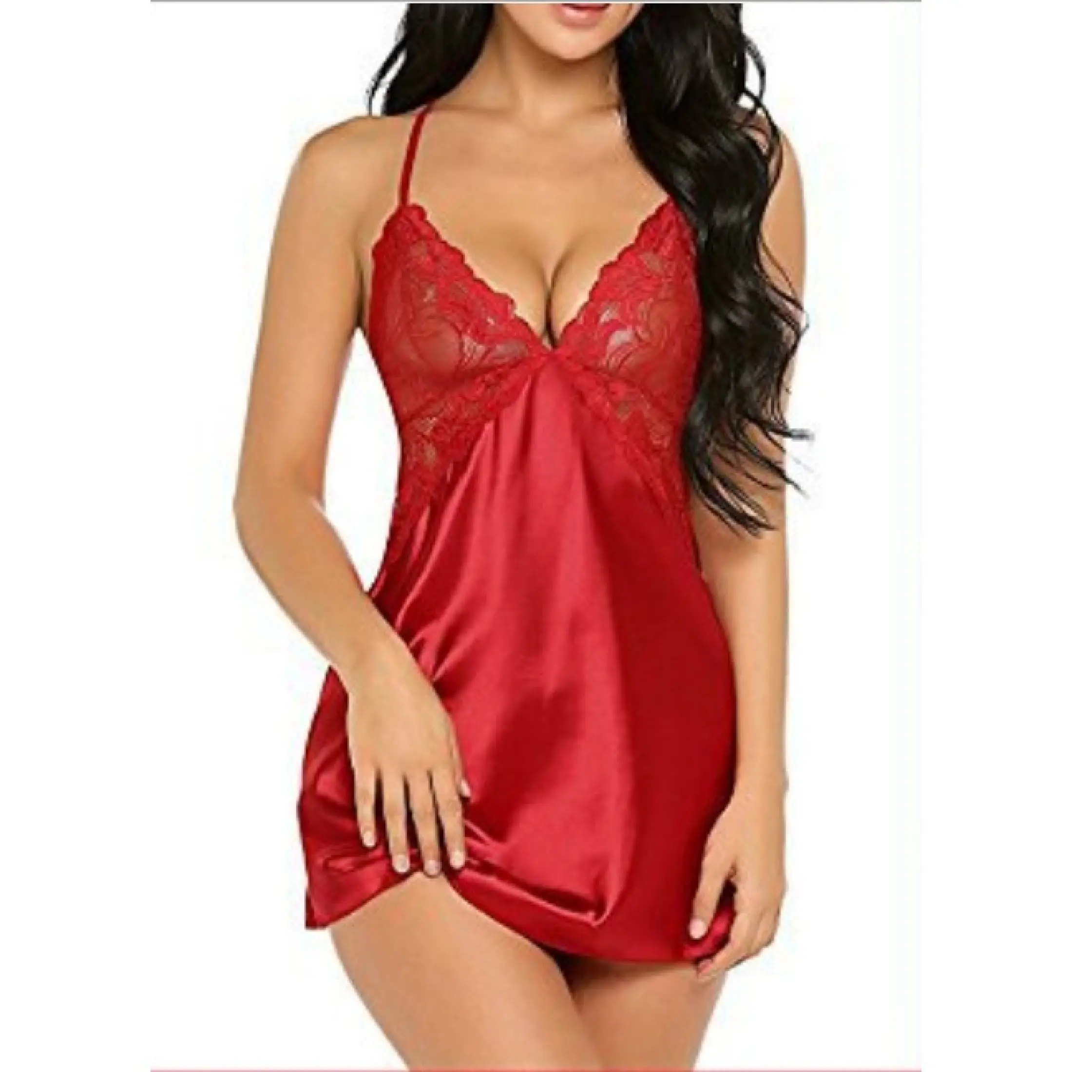 2022 Silk Nightgown For Women Sexy Nightwear Satin Sleepshirt Cute Night Wear Women Sleeping 5539