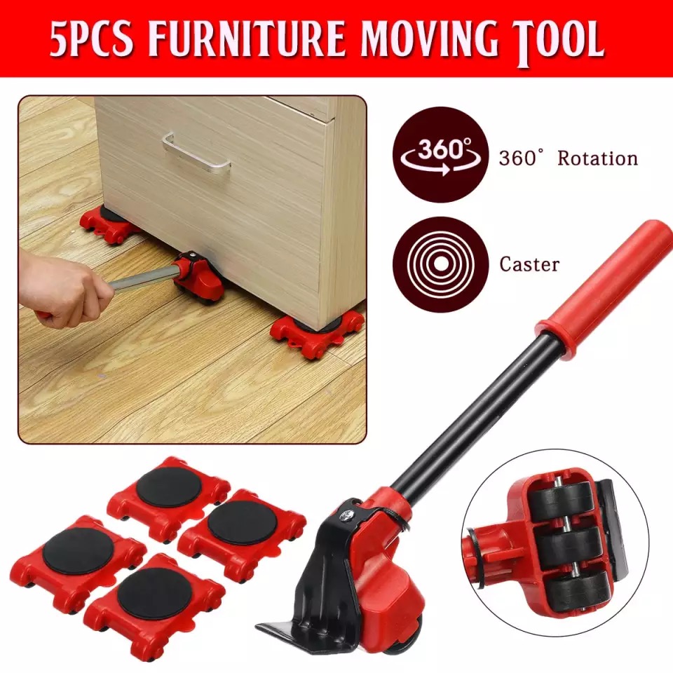 Easy Furniture Appliance Lifter And Rollers Wheels Moving Tools Transport 5  Set House Heavy Duty Keimav