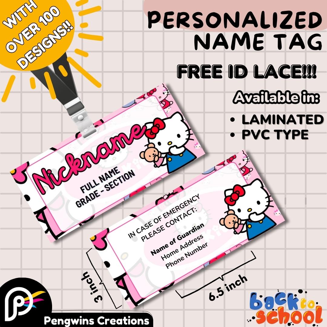 Hello Kitty Name Tag Design For Kids 3ce72fd130c9bcf485d884b8dafc4ce2