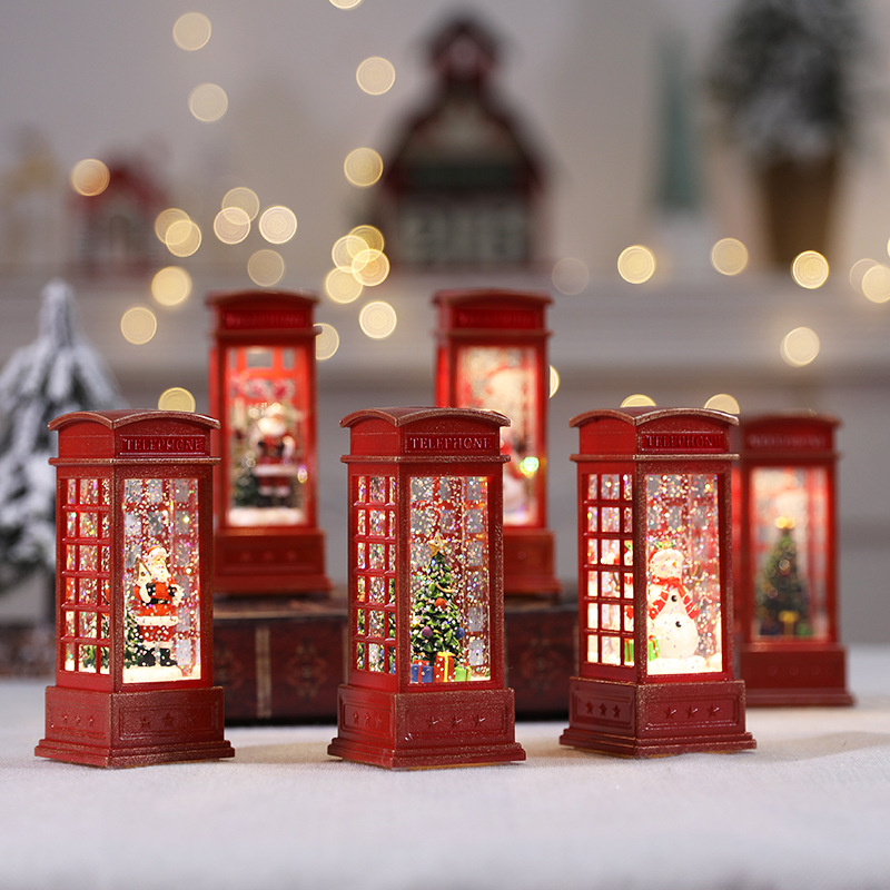 Product photo of Telephone Booth Snow Water Musical Lantern from its Lazada listing