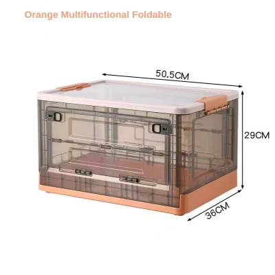 Foldable Storage Box Transparent Toy Snack Plastic Storage Box Book Storage Box Foldable Storage With Roller Wick House (2)