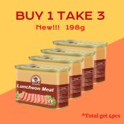 BUY 1 TAKE 3 Luncheon Meat Net.Wt 198g Canned Goods on Sale