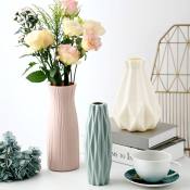 Ins Style Flower Vase Plastic Modern Nordic Creative Vase Imitation Porcelain Color Vases Decoration Ornaments for Home Living Room Bedroom Hall Wedding House Warming Office Porch Decor