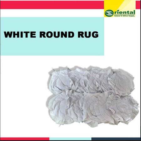 Plain White Color Round Rug - 5 and 10 pcs. Circle Basahan - Wipe and Dry for Warehouse and Car Uses - Home and Living 6 inches Circular Colored Rugs - Oriental Trapo Bilog Multi Purpose Usage for Kitchen Dining Vehicle Window Dust and More - Sold per se