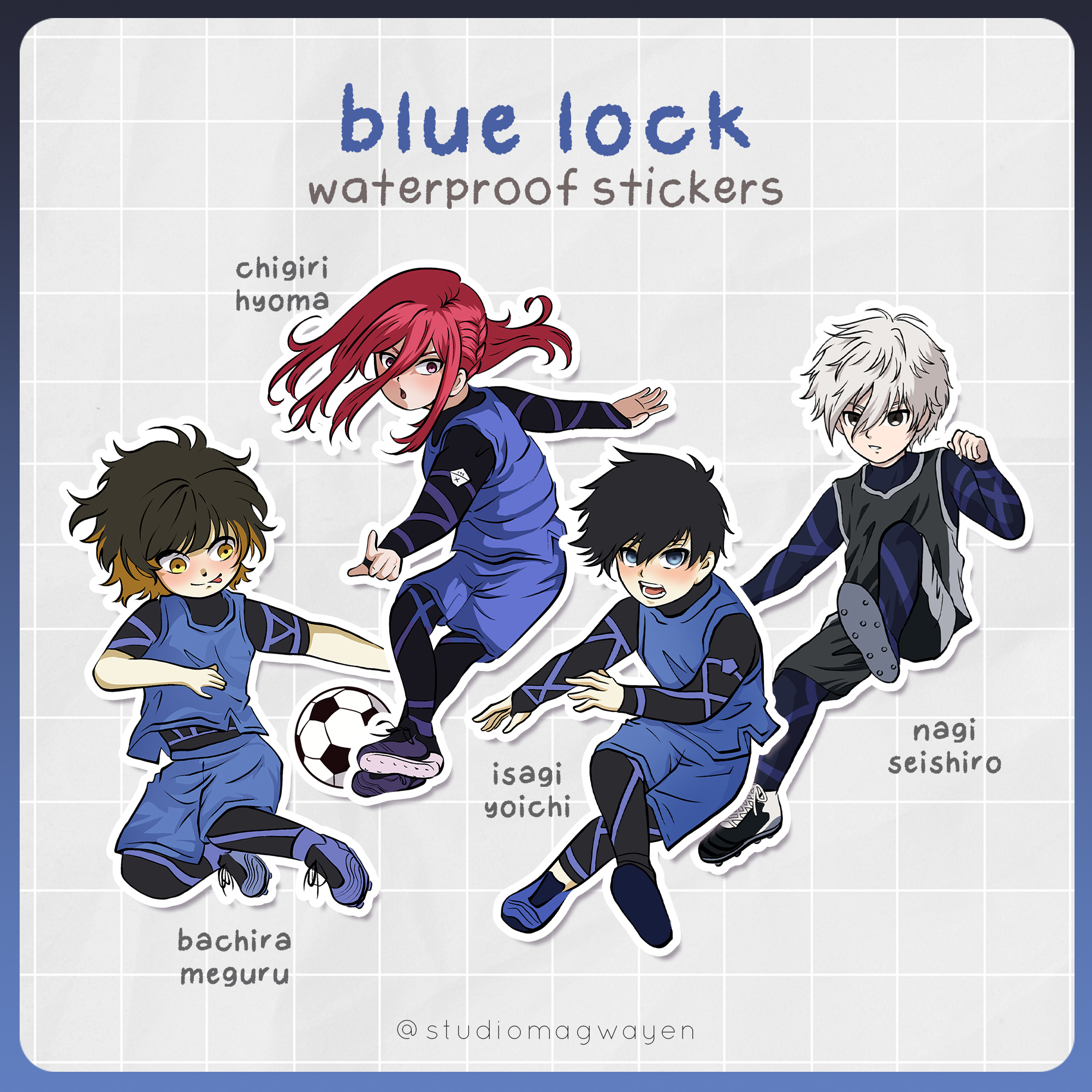 Aryu Jyubei in Casual Clothes Shibuya Blue ブルーロックLock | Sticker