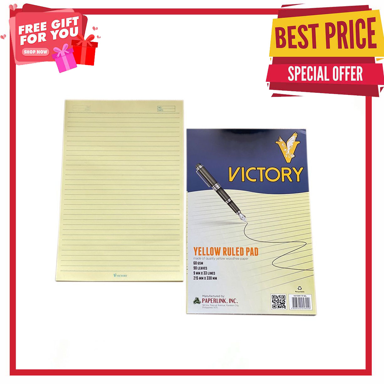 Victory 1 Whole Yellow Pad 90 leaves