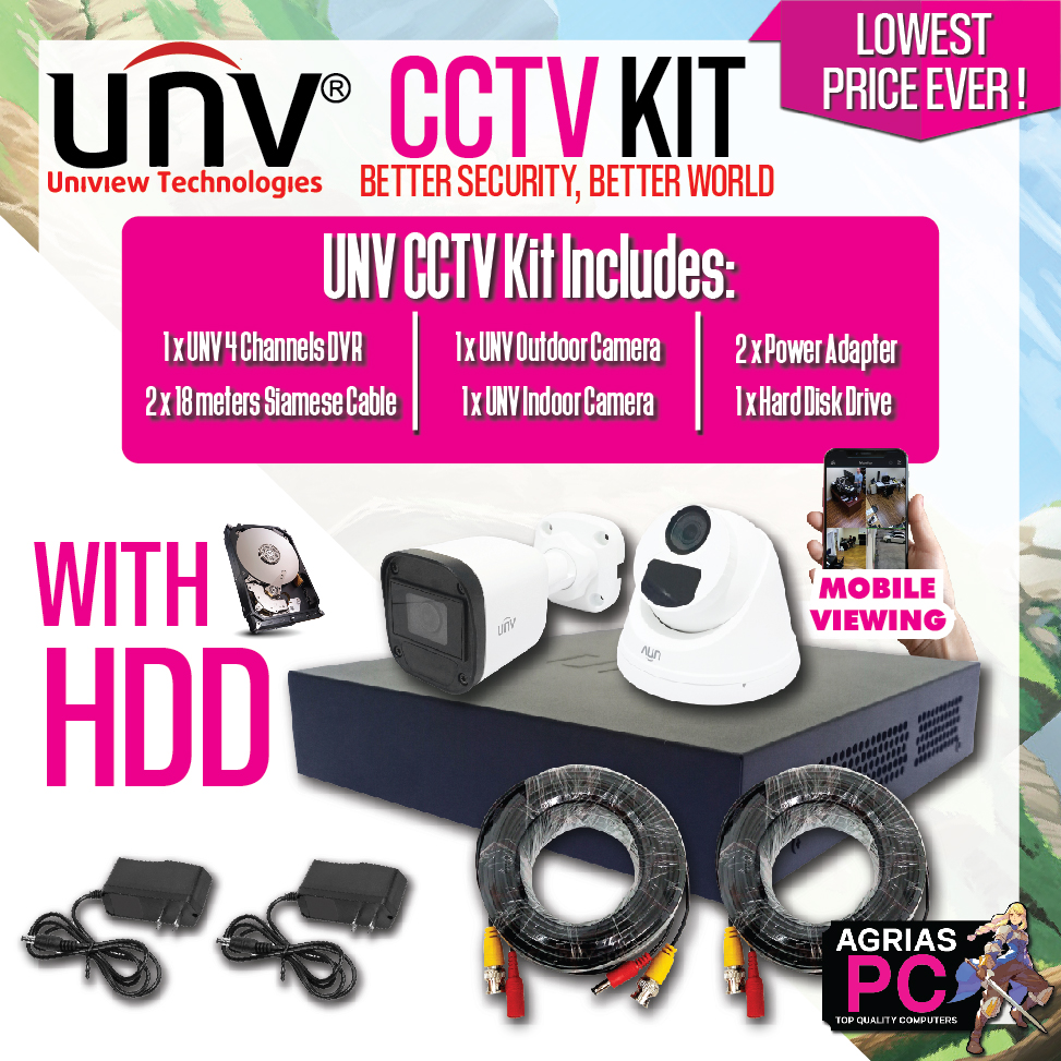 Paket Cctv Cheap Cctv Camera With Dvr UNV CCTV KIT Complete Set BRAND NEW  DVR Channel
