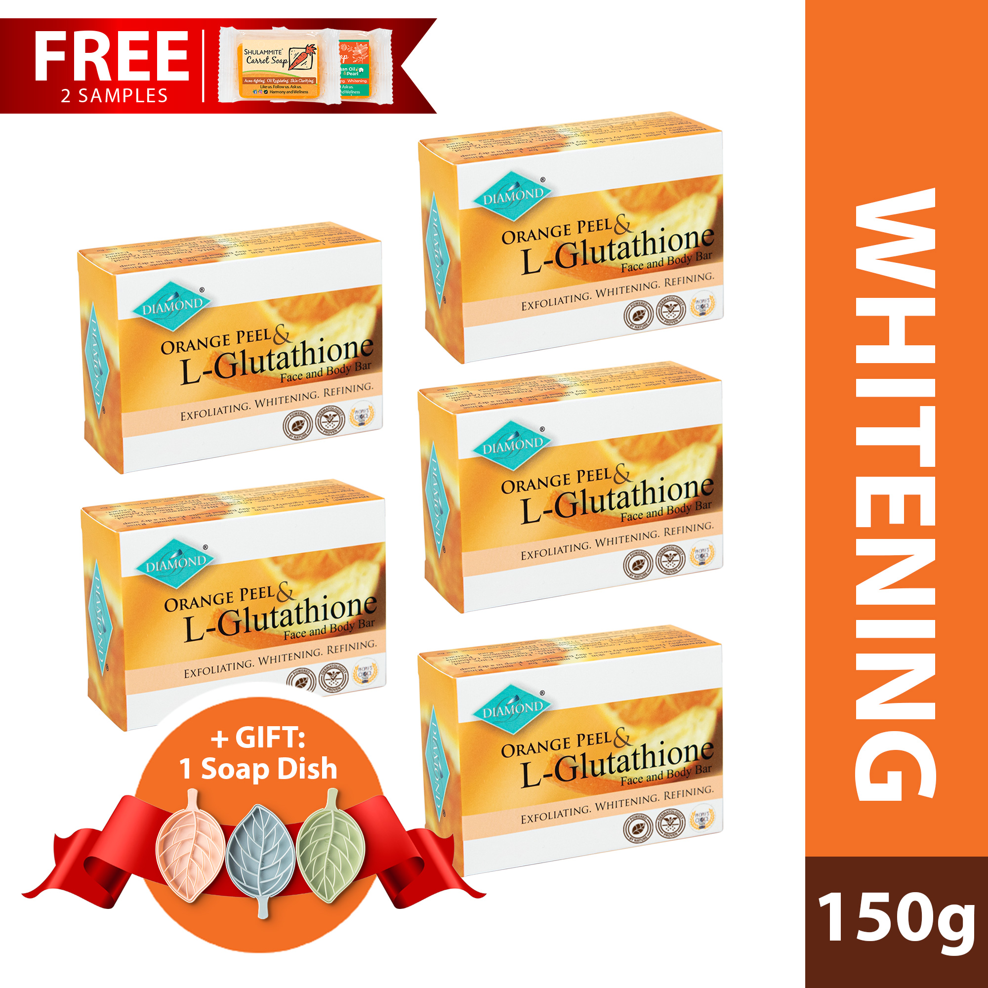 diamond orange peel & l glutathione soap DIAMOND, L-Glutathione Face & Body Bar Diamond Orange Peel and L-Glutathione