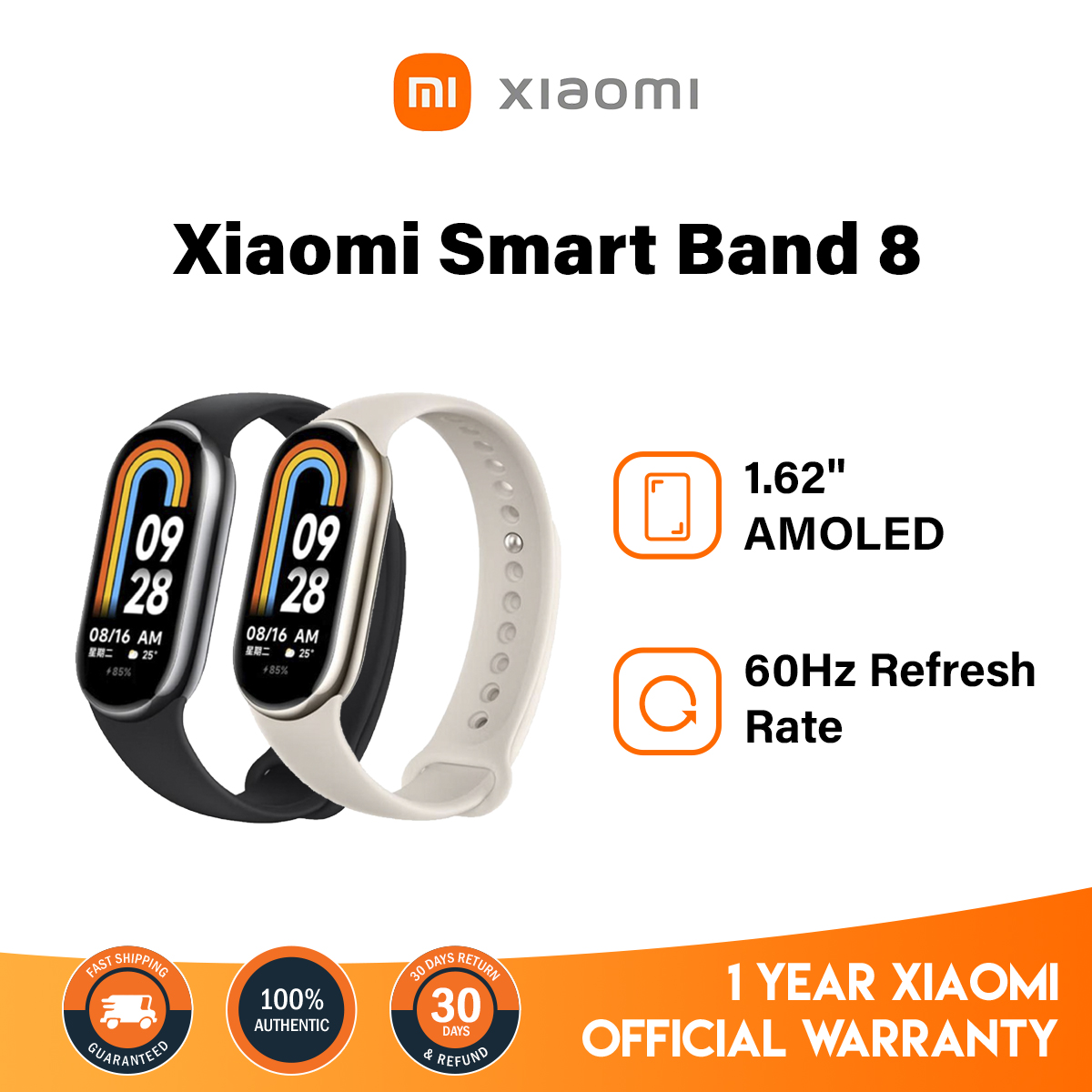 Original Xiaomi Mi Band 8 Smart Bracelet 1.62 AMOLED Screen 60Hz