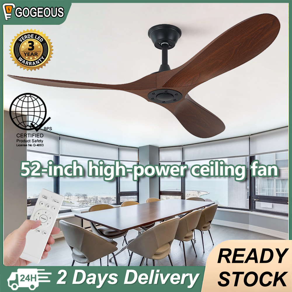 Gogeous 52inch ceiling fan modern design 6-speed wind 3 blades big ceiling fans with remote for living room dinning room Presyo  5,699 Piso*Libreng Shipping