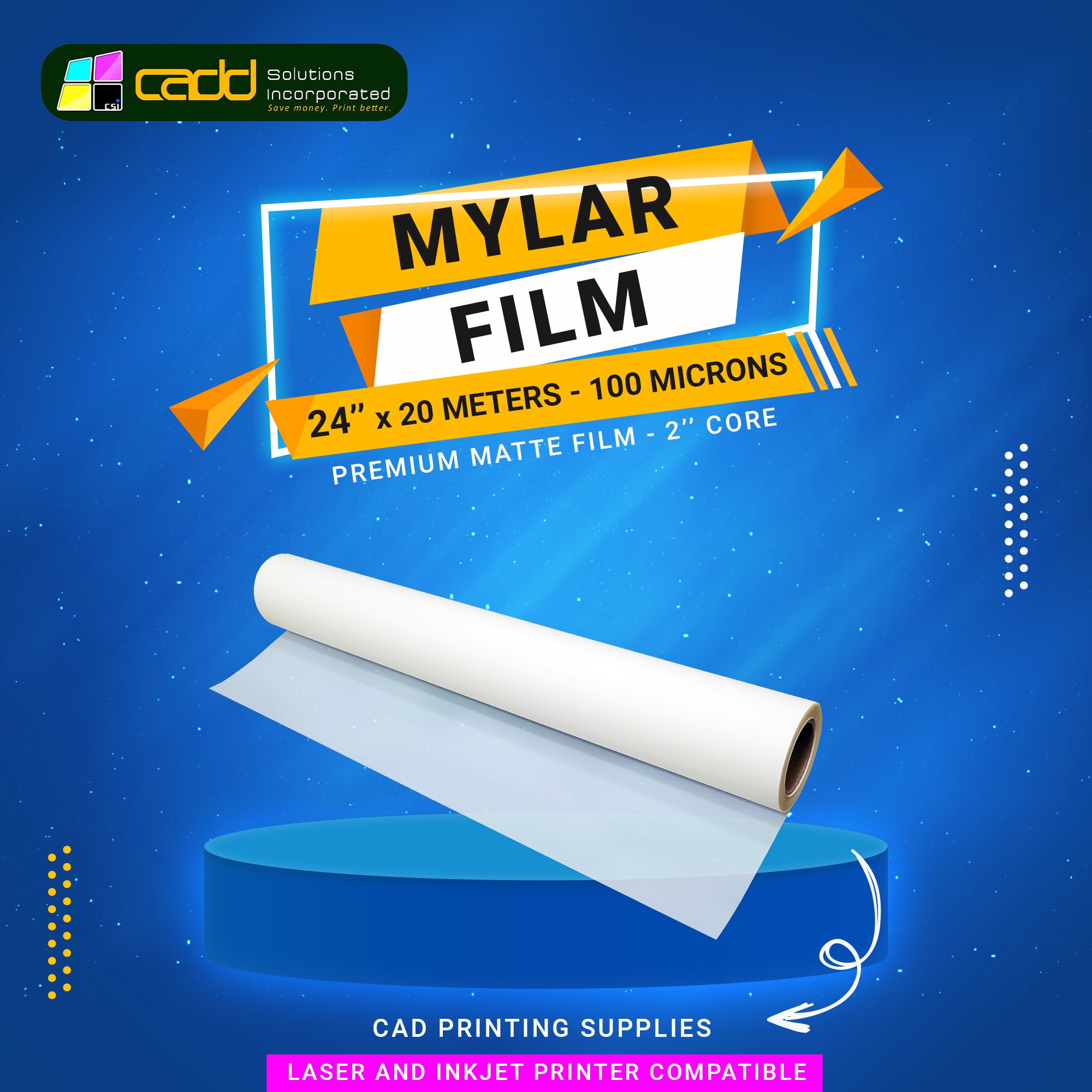 Mylar film paper - 17 inches x 21 inches CUT SIZE • 100 SHEETS - 100  MICRONS BRAND: PRIME