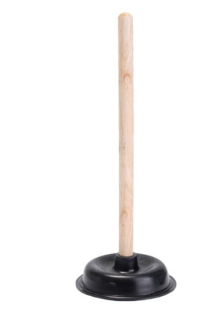 Rubberized Toilet Plunger with Wooden Handle - HAPPY BOX