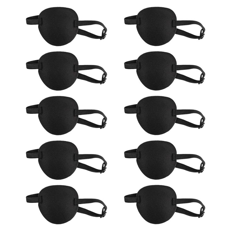 10 Pack Adult Kid S Black Elastic Eye Patch Strabismus Adjustable Pirate Eye Patch Single Eye Mask With Buckle For Amblyopia Lazy Eye Patches Black Lazada Singapore