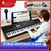 Portable 61-Key Electronic Piano Keyboard with Microphone (Brand: N/A)