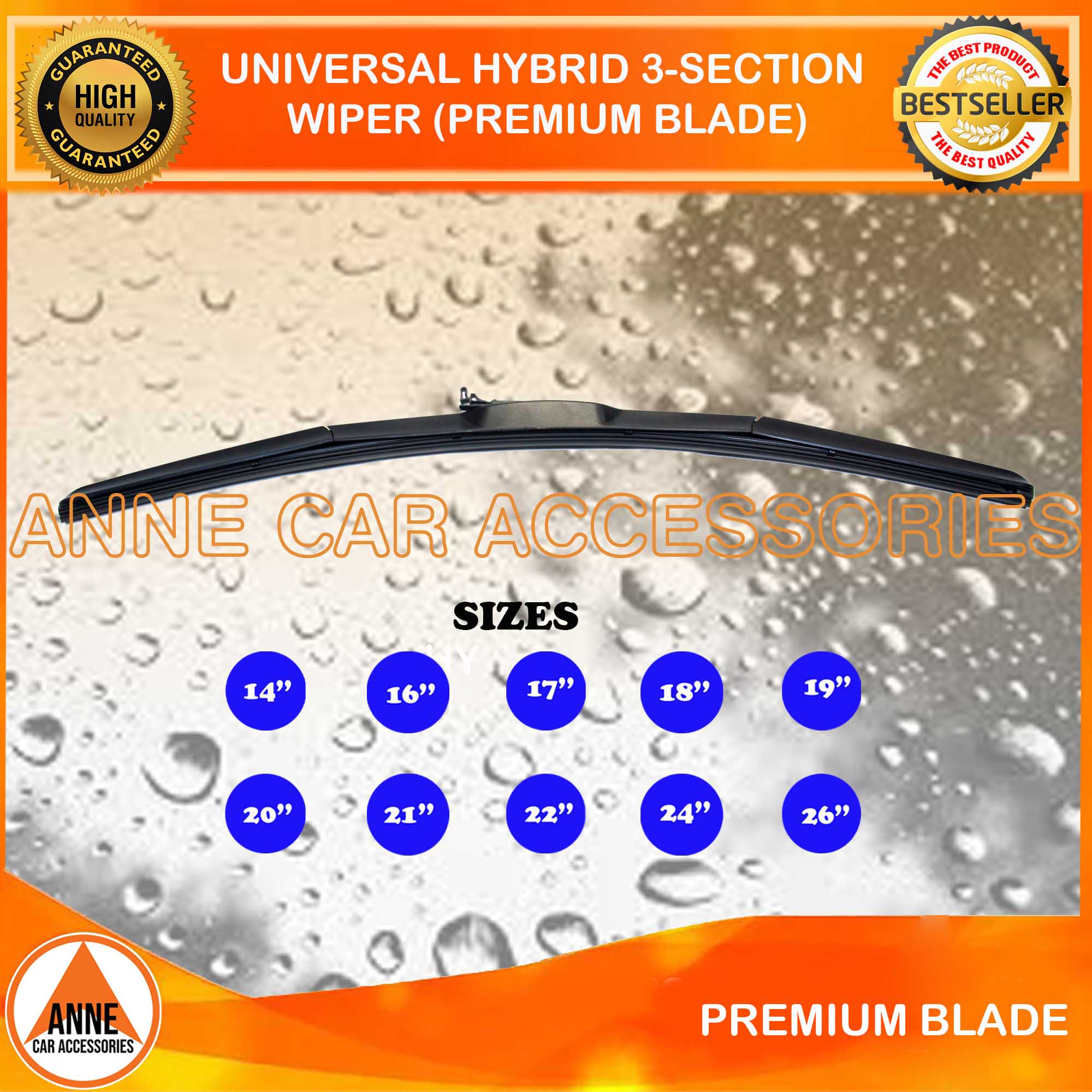 Premium Hybrid Universal Wiper Blades by 