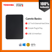 Toshiba Canvio Basics 1TB/2TB Portable External HDD - 3 Year Warranty