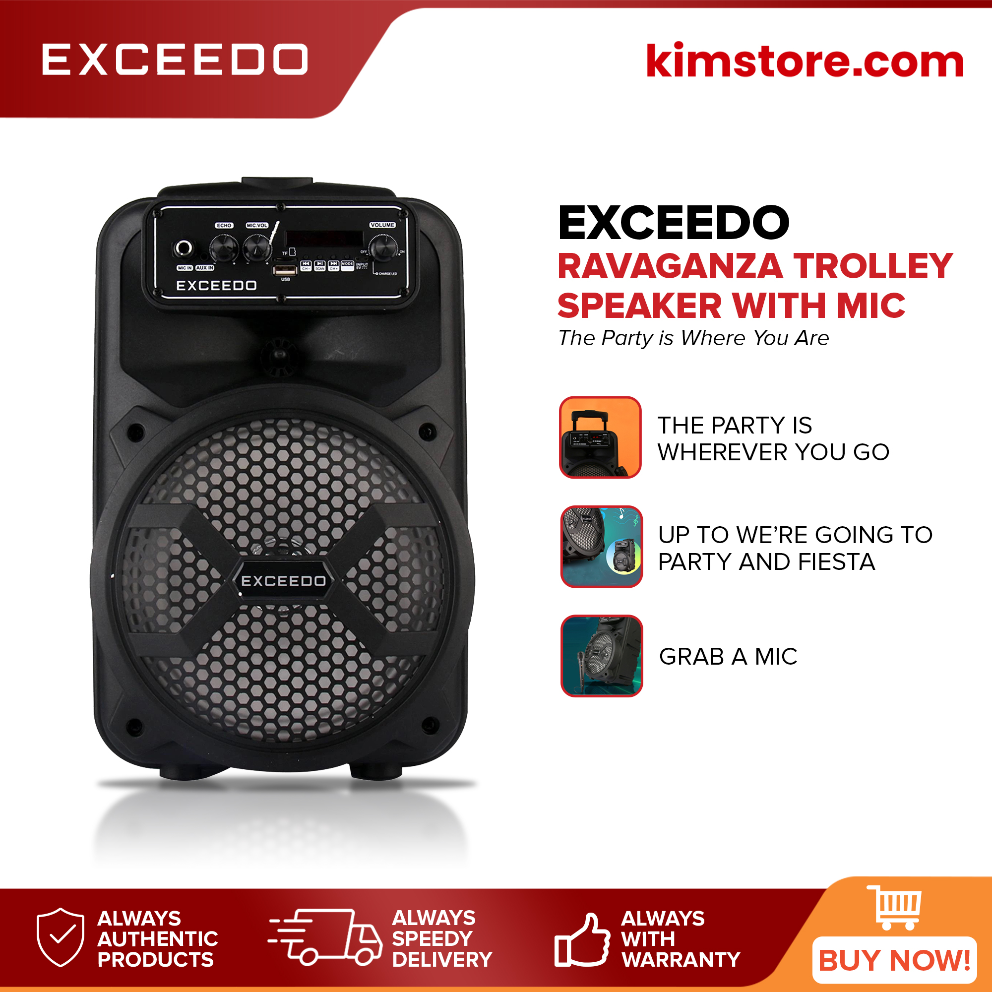 Exceedo trolley best sale party speakers