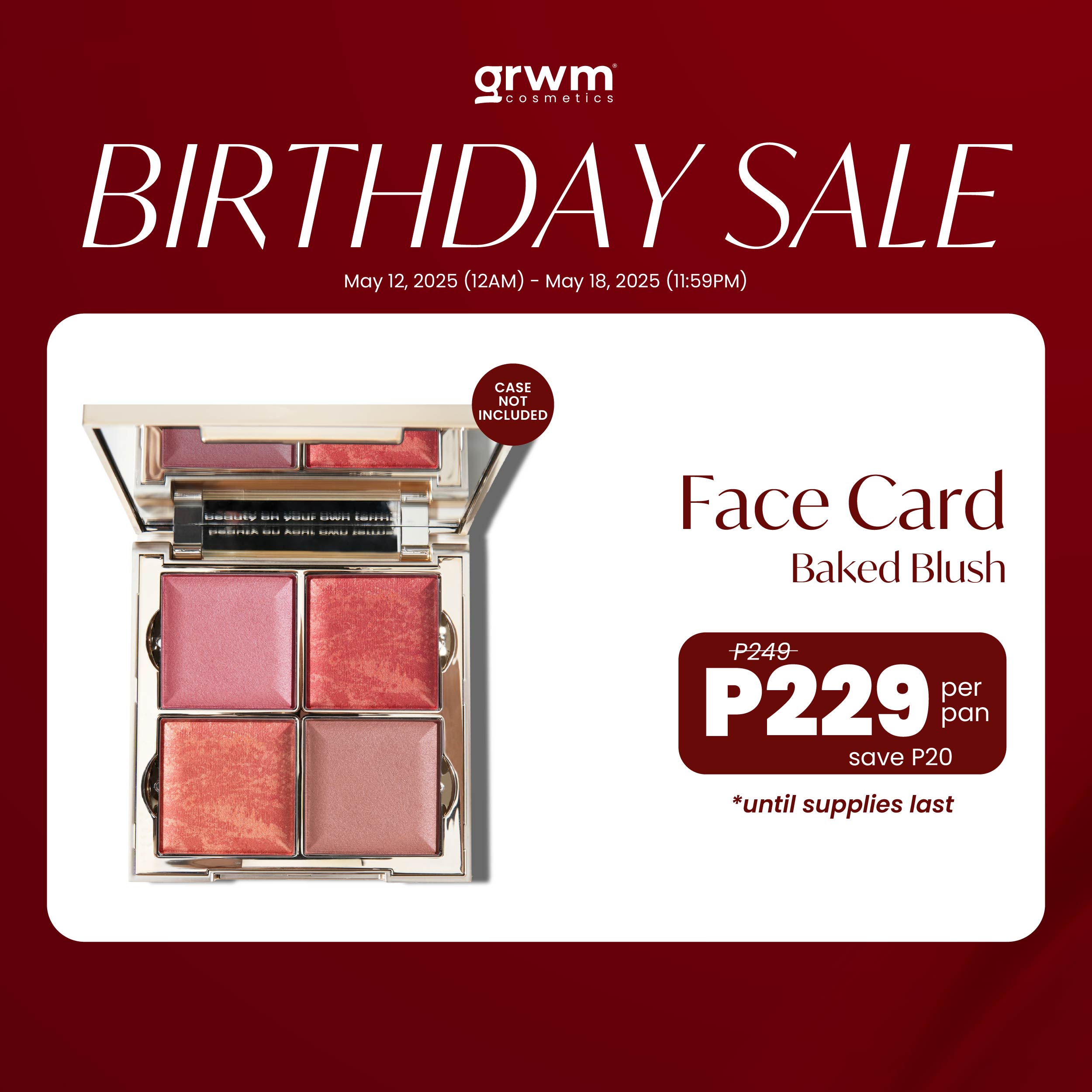 Discount on GRWM Cosmetics  shoes - SKU: GRWM Cosmetics Face Card - Baked Blush [case not included]