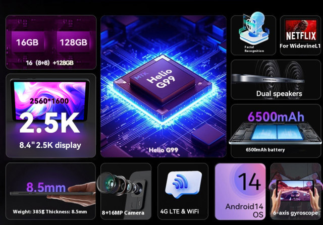 HEADWOLF FPad F6 8インチ 128GB Android15 HeadwolfからAndroid 15へ