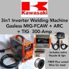 Kawasaki 300-Amp Gasless MIG Welding Machine with Free Wire
