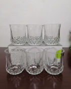 Delisoga 6-Piece Thick Glassware Set, 220mL and 270mL