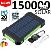 Waterproof Solar Power Bank with Fast Charging and LED Lights