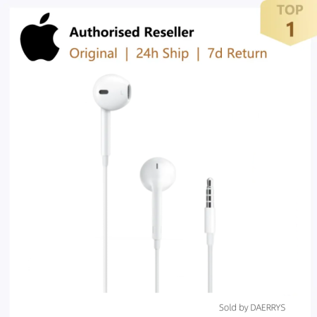 Apple Ear Pods Wired Earphone with 3.5mm Lightning Connector Plug ipad iphone