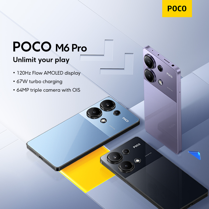 POCO M6 Pro powered by Helio G99-Ultra 8+256G/12+512G Global Version in 1 year Warranty