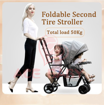 Twin Baby Stroller - Lightweight & Foldable, Brand Unknown