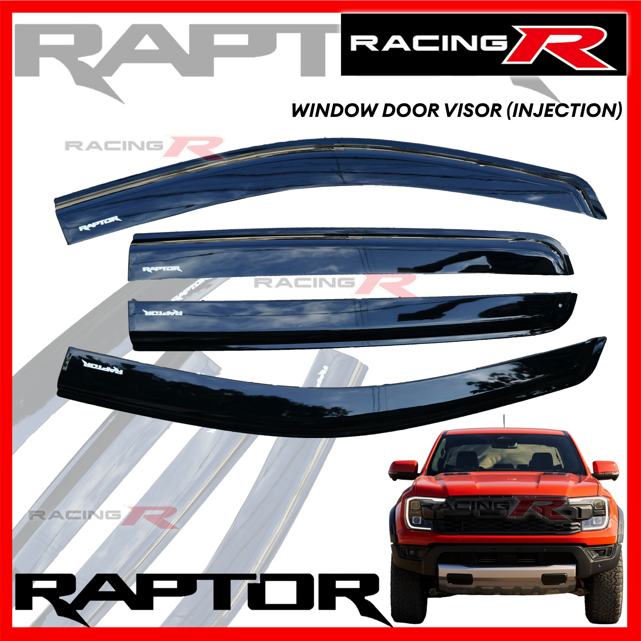 Ford Ranger 2023 - 2024 XLT/XLS/RAPTOR/WILDTRAK Door Handle Cover Matte  Black 2023 ( Car Accessories )