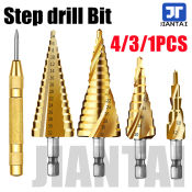 Spiral Grooved Step Drill Bit Set for Various Materials